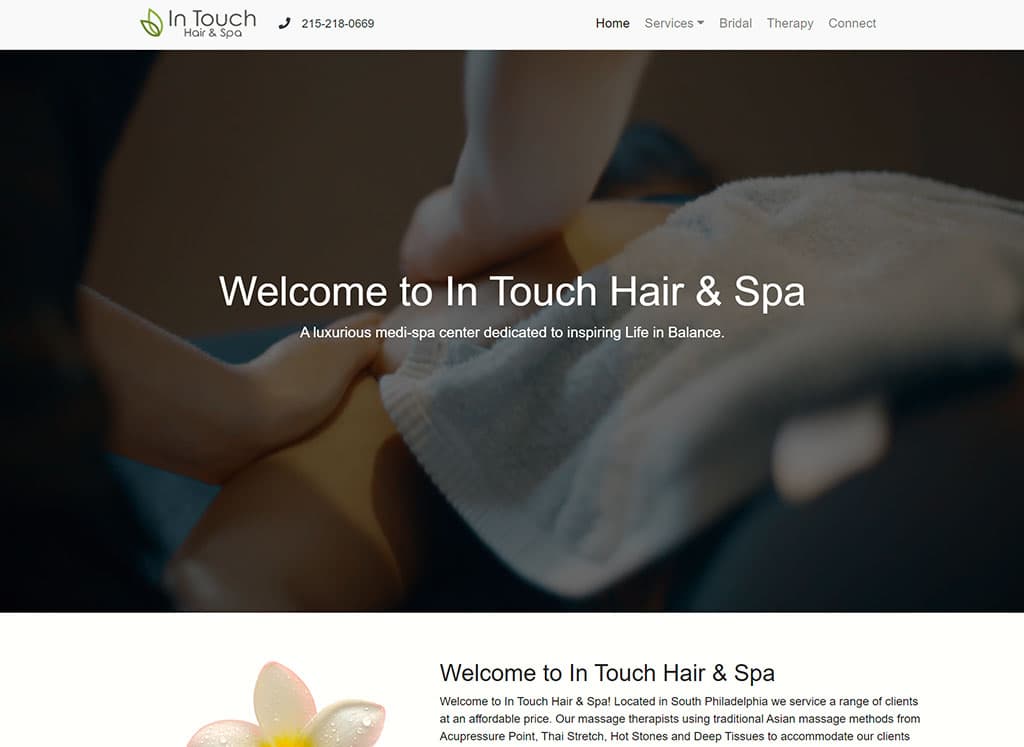 Intouch Hair Spa Web Design